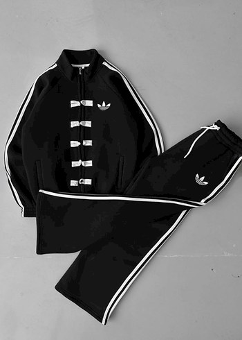 Siyah Fermuarlı Erkek Eşofman Takımı - Görsel 4