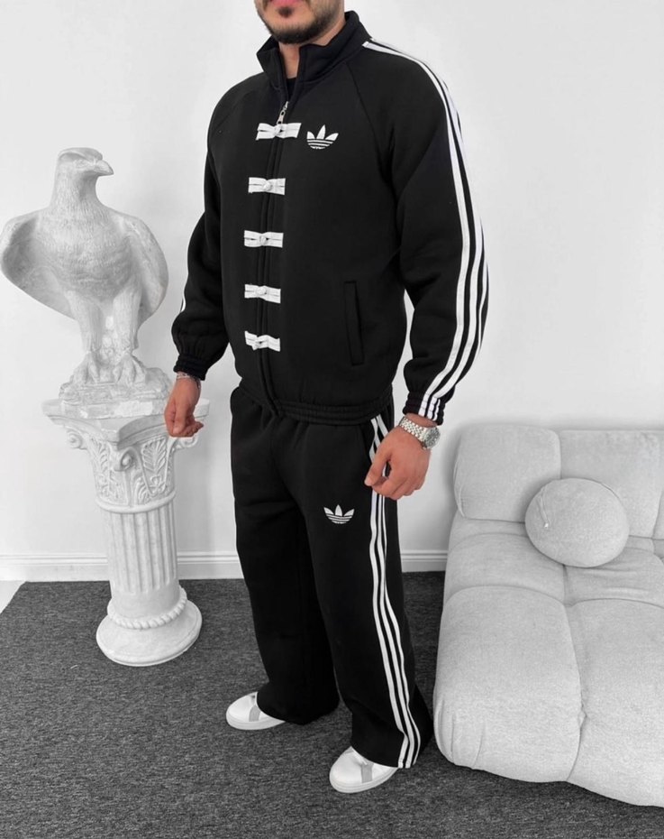 Siyah Fermuarlı Erkek Eşofman Takımı - Görsel 2