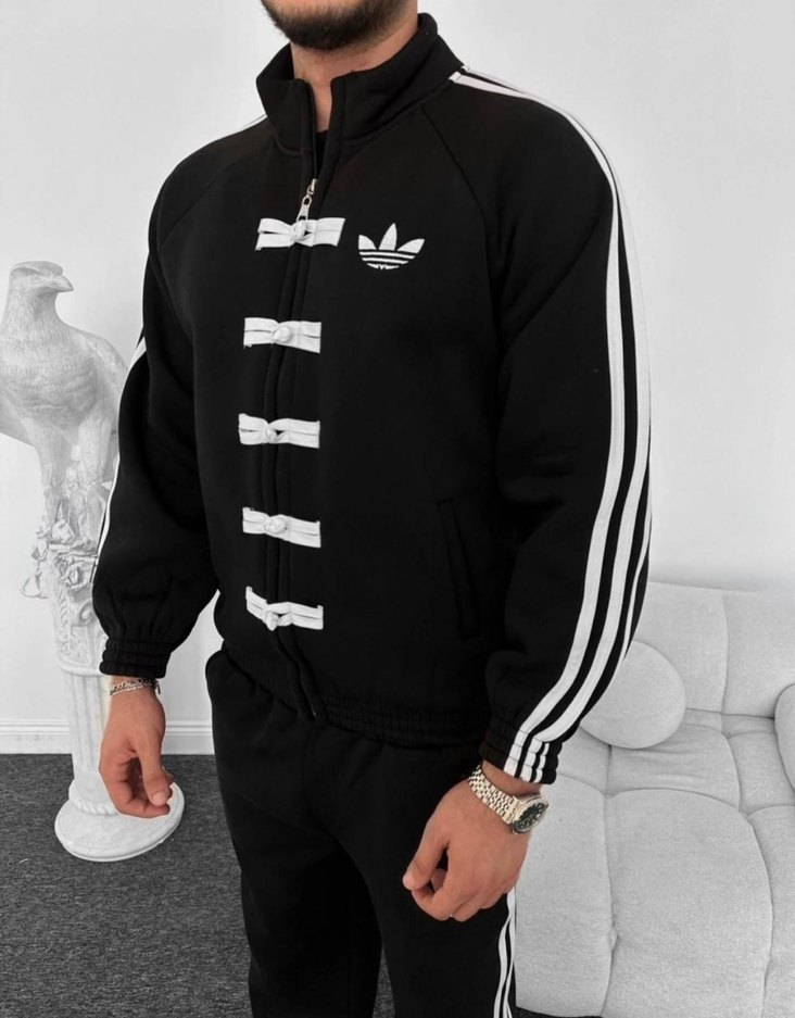 Siyah Fermuarlı Erkek Eşofman Takımı - Görsel 3