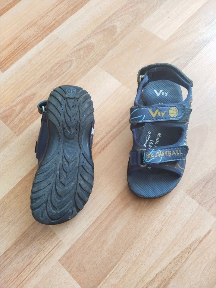 Erkek Çocuk Mavi Basketbol Temalı Cırt Cırtlı Terlik - Görsel 3