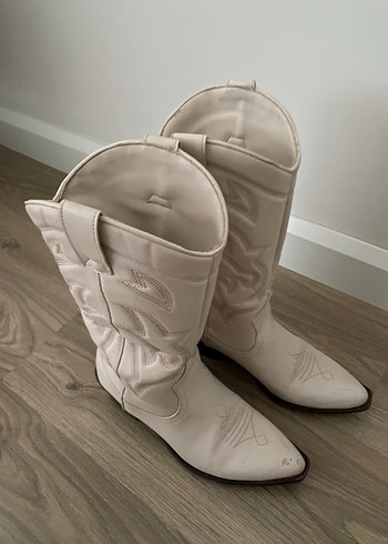 Stradivarius Bej Deri Kadın Dizüstü Botlar