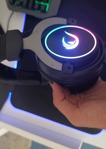 Siyah RGB Işıklı Oyuncu Kulaklığı Rampage E-Spor