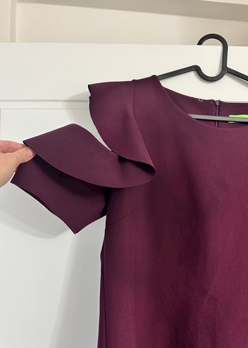 Bordo Midi Kadın Elbise - Görsel 2