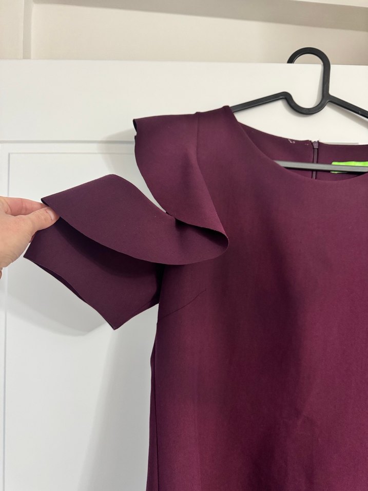 Bordo Midi Kadın Elbise - Görsel 2