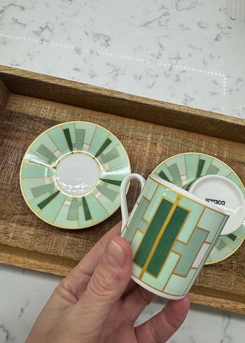 Karaca Kiva yeşil 2li fincan takımı - Görsel 4