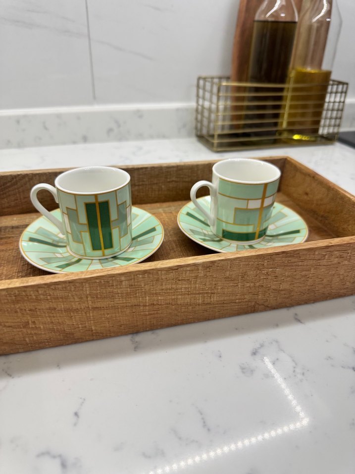 Karaca Kiva yeşil 2li fincan takımı - Görsel 2