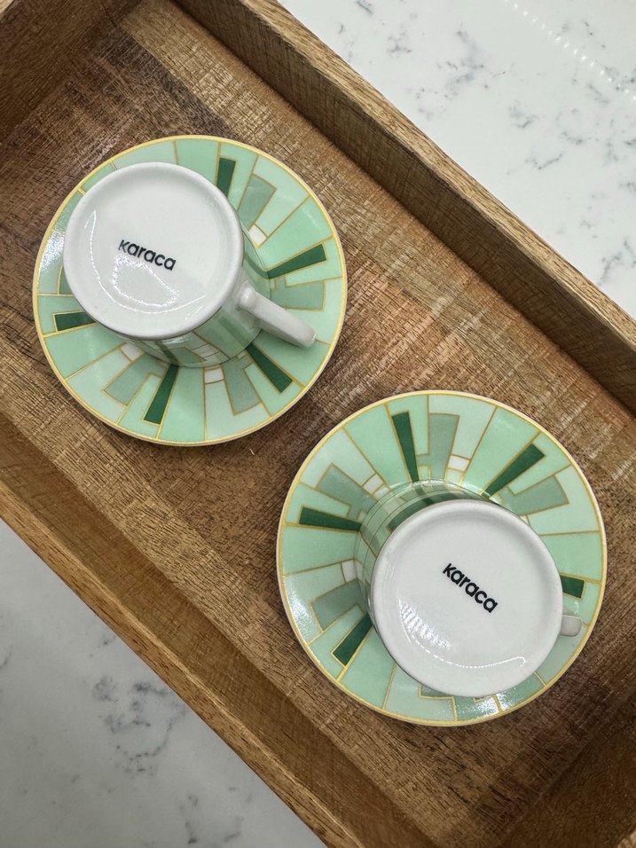 Karaca Kiva yeşil 2li fincan takımı - Görsel 3