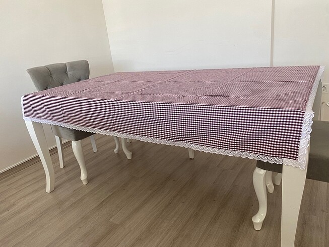 No Brand Bordo Ekose (Piknik Desen) Masa Örtüsü ? Klasik Şıklık