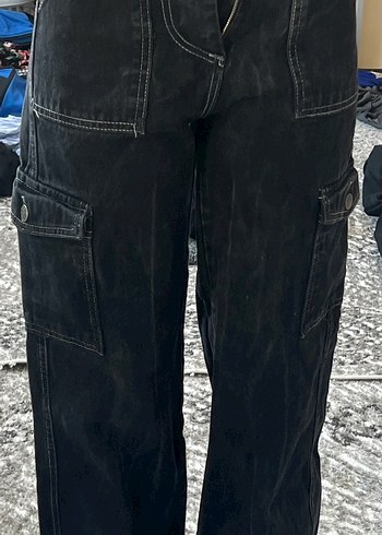 Siyah Geniş Kesim Kot Pantolon - Görsel 2