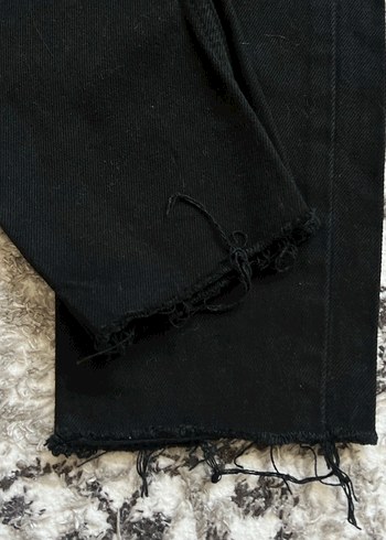 Siyah Midi Kadın Kot Pantolon - Görsel 5