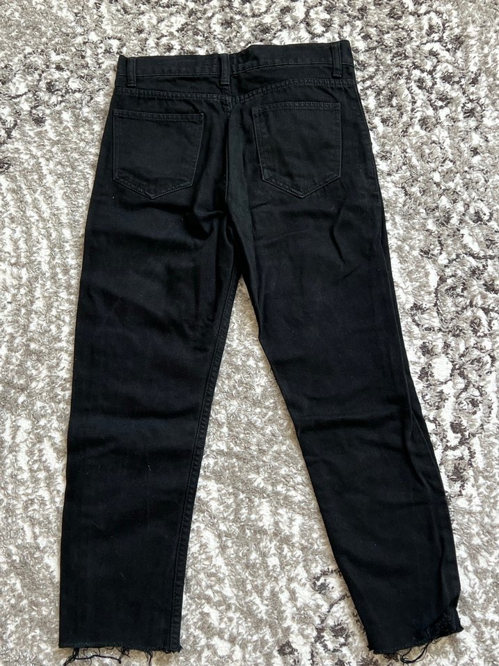 Siyah Midi Kadın Kot Pantolon - Görsel 3