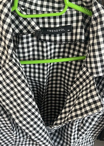 Siyah Beyaz kareli Kadın gömlek - Görsel 2