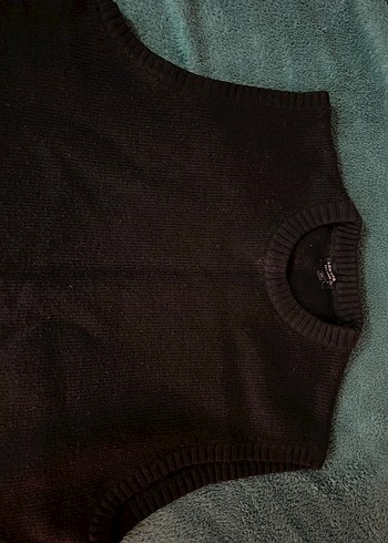 Siyah Kadın Örgü Yün Süveter - Görsel 2