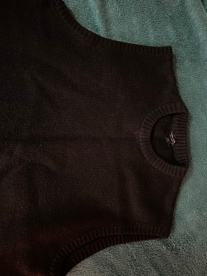 Siyah Kadın Örgü Yün Süveter - Görsel 2