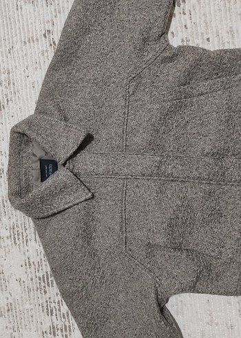 Bej Kısa Yün Kadın Ceket - Görsel 2