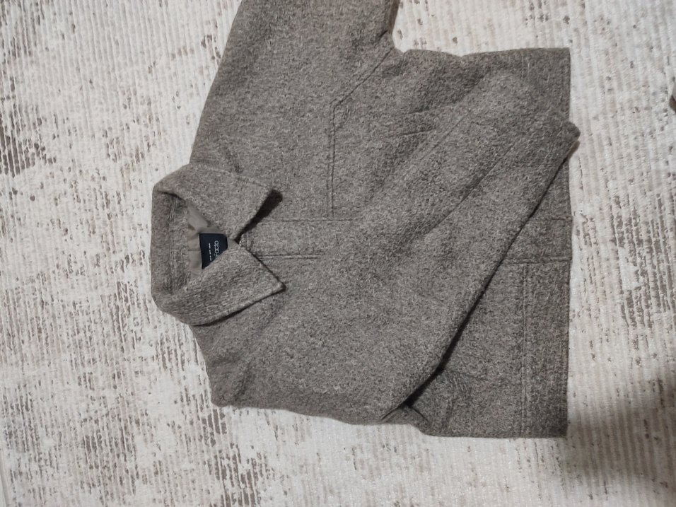 Bej Kısa Yün Kadın Ceket - Görsel 3