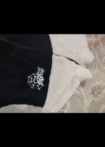 Beyaz Siyah Fermuarlı Kadın Sweatshirt - Görsel 3