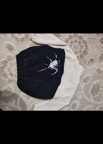 Beyaz Siyah Fermuarlı Kadın Sweatshirt - Görsel 4