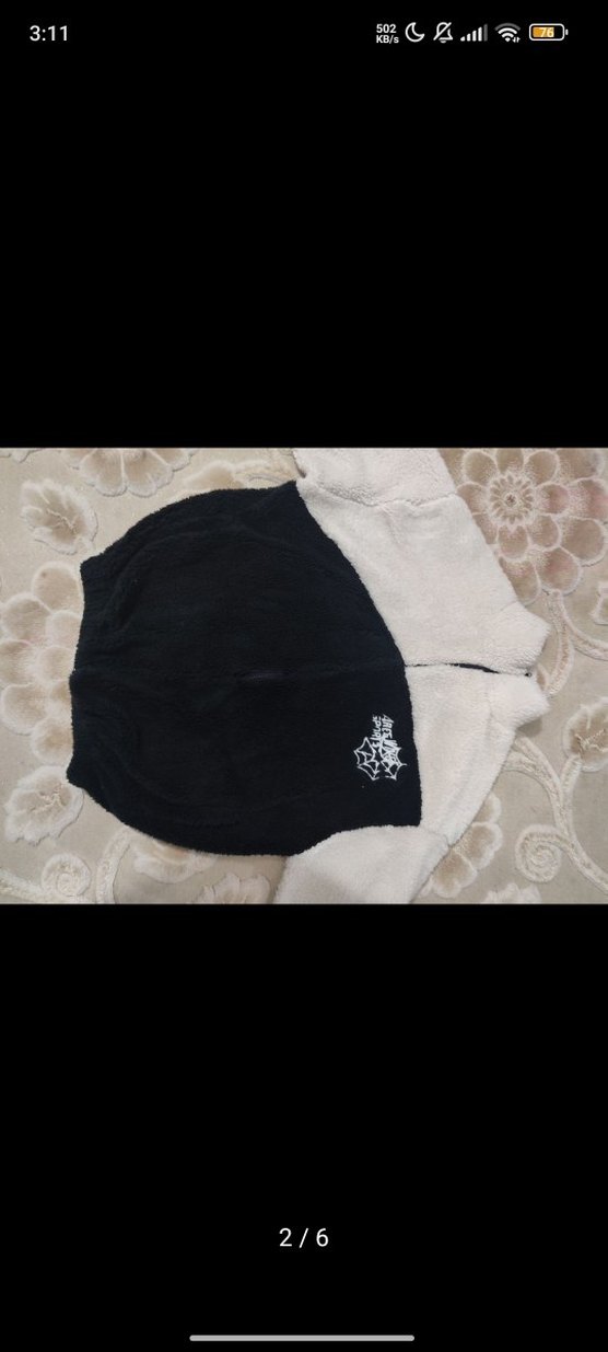 Beyaz Siyah Fermuarlı Kadın Sweatshirt - Görsel 2