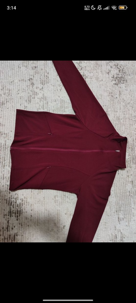 Bordo Fermuarlı Yüksek Yakalı Kadın Ceket - Görsel 2