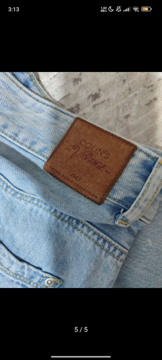 Pastel Mavi Rahat Kesim Kadın Kot Pantolon - Görsel 5