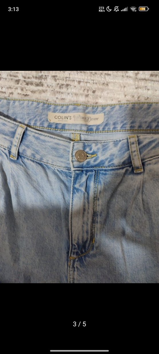 Pastel Mavi Rahat Kesim Kadın Kot Pantolon - Görsel 3