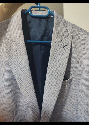 Erkek Gri Regular Fit Kruvaze Ceket - Görsel 4