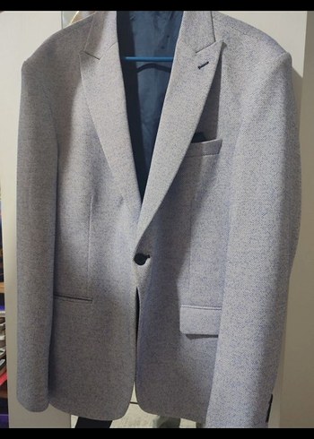 Erkek Gri Regular Fit Kruvaze Ceket - Görsel 3