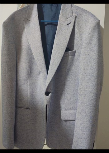 Erkek Gri Regular Fit Kruvaze Ceket - Görsel 2