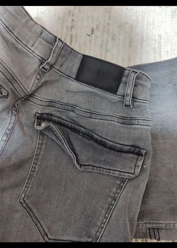 Gri Bol Kesim Kemerli Kadın Jean - Görsel 5