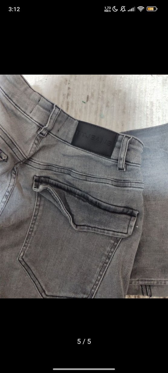 Gri Bol Kesim Kemerli Kadın Jean - Görsel 5