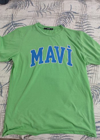 Mavi Baskılı Yeşil Erkek Tişört