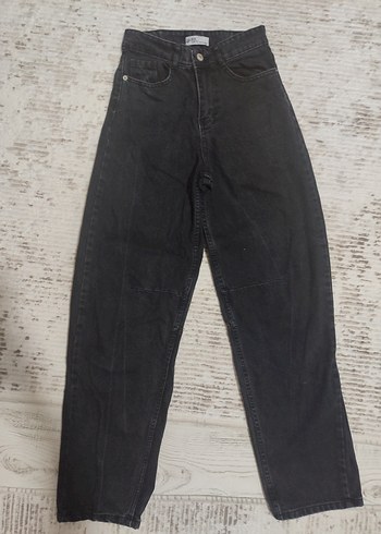 Siyah Regular Fit Denim Kadın Jean baggy