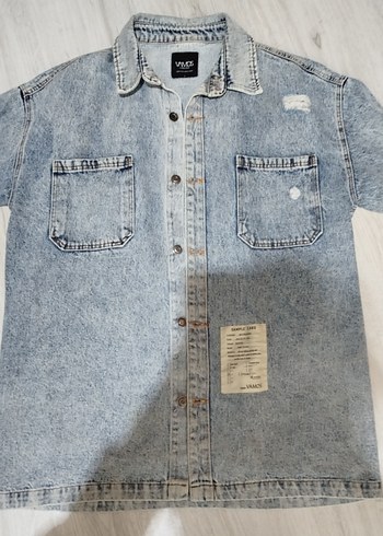 Düğmeli Mavi Denim Ceket - Görsel 3