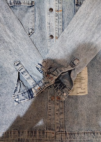 Düğmeli Mavi Denim Ceket - Görsel 2