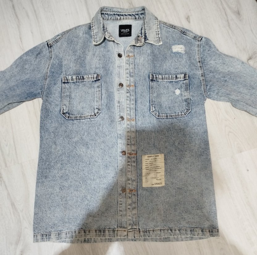 Düğmeli Mavi Denim Ceket - Görsel 3