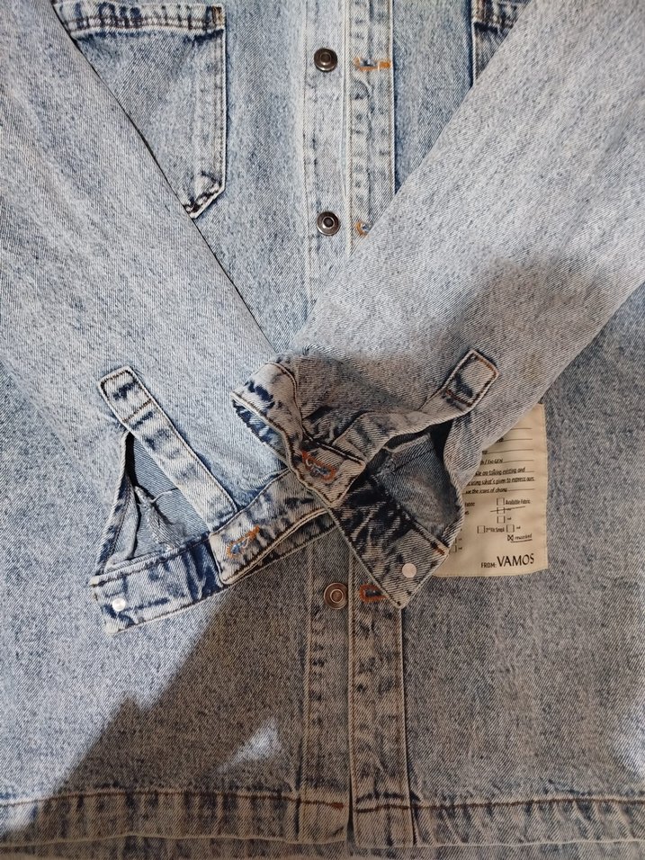 Düğmeli Mavi Denim Ceket - Görsel 2