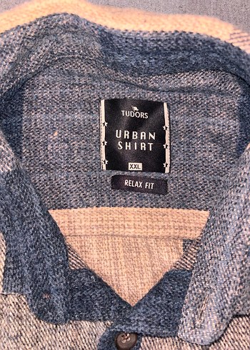 Düğmeli Kısa Kollu Gri Kahverengi Oversize Gömlek - Görsel 4