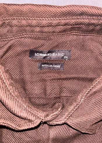 Düğmeli Uzun Kollu Kahverengi Keten Erkek Gömlek - Görsel 4