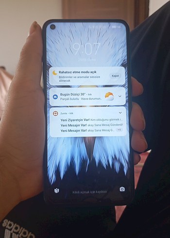 Koyu Gri Android Telefon, Rahatsız Etme Modu Aktif