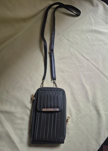 Siyah Deri Fermuarlı Kadın Çanta - Görsel 2