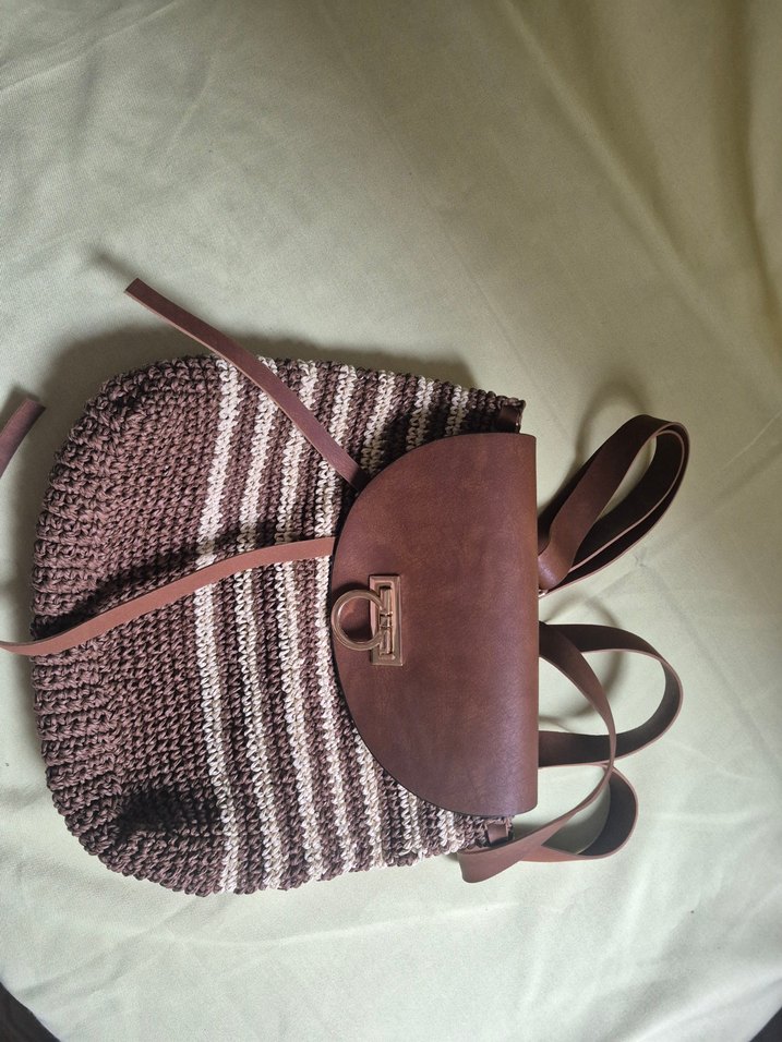 Bohem Tarz Örgü Kadın Çanta - Görsel 2