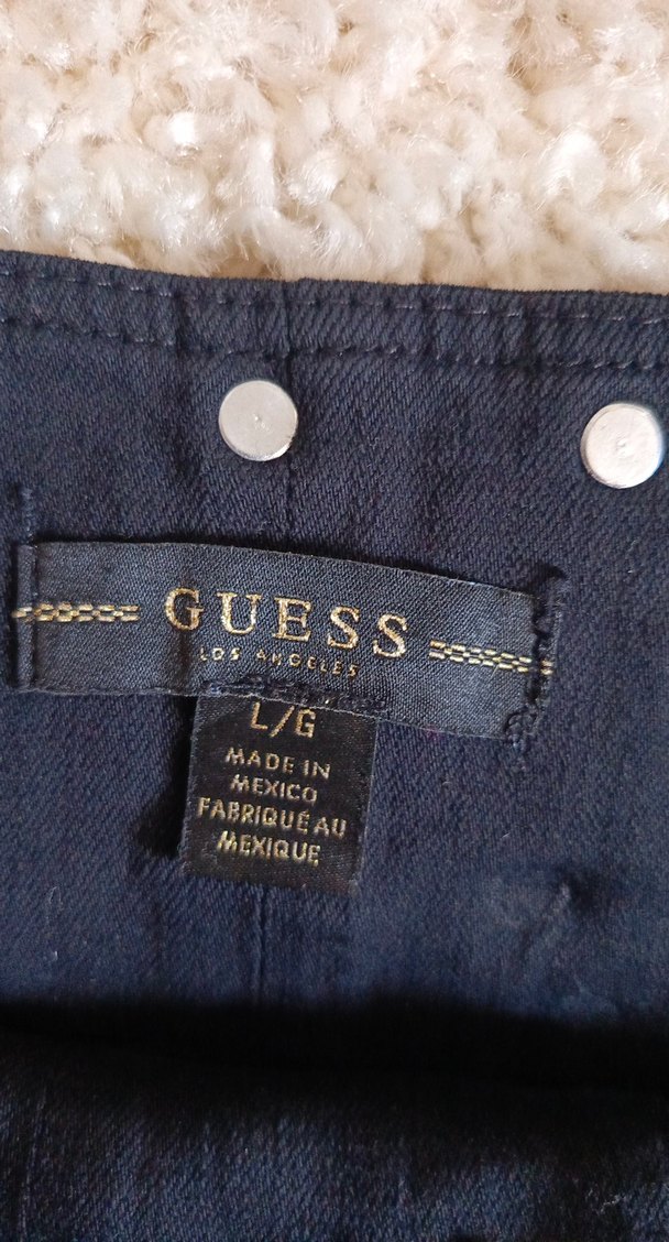 Düğmeli Siyah Denim Strappy crop - Görsel 3