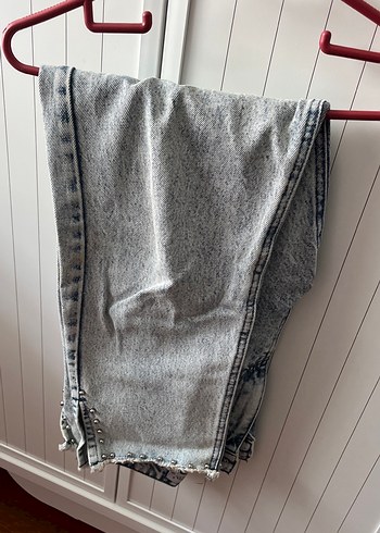 Gri Midi Boy Bol Kesim Kot Pantolon