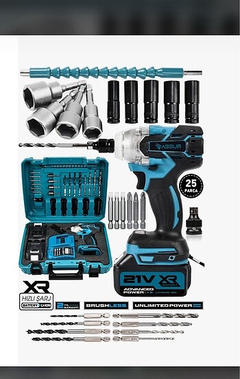 Assur Şarjlı Somun Sıkma/Vidalama set - Görsel 2