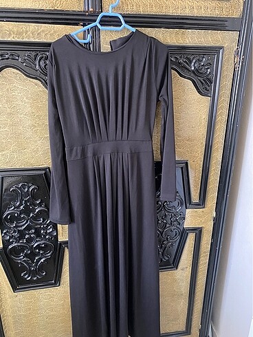 Vintage Love 36 beden siyah elbise önü Büzgülü