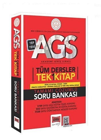 Yargı Yayınları 2025 MEB-AGS Tüm Dersler Çözümlü Soru B.
