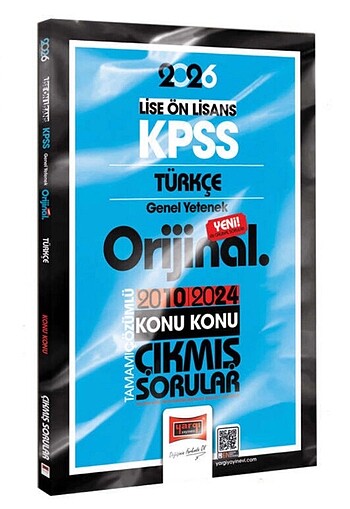 Yargı Yayınları 2026 KPSS Lise-Önlisans Türkçe Orijinal 2010-202