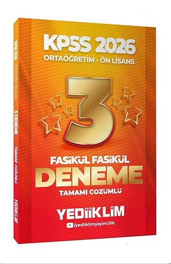 Yediiklim Yayınları 2026 KPSS Ortaöğretim-Önlisans Genel Yetenek