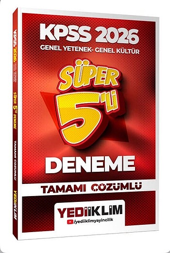 2026 KPSS Genel Yetenek Genel Kültür Tamamı Çözümlü Süper 5 li D